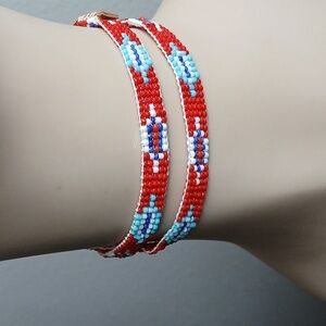 Vintage Handmade Beaded Leather Headband Or Necklace Quality